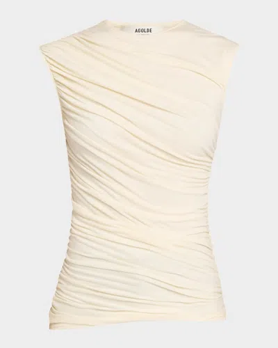 Agolde Ester Twist Tank Top In Sand