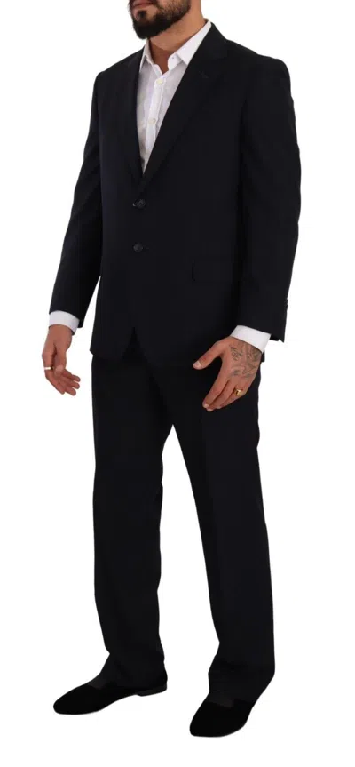 Domenico Tagliente Doico Tagliente Gray Polyester Single Breasted Formal Suit In Black