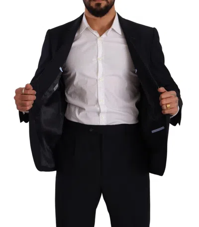 Domenico Tagliente Doico Tagliente Gray Polyester Single Breasted Formal Suit In Black