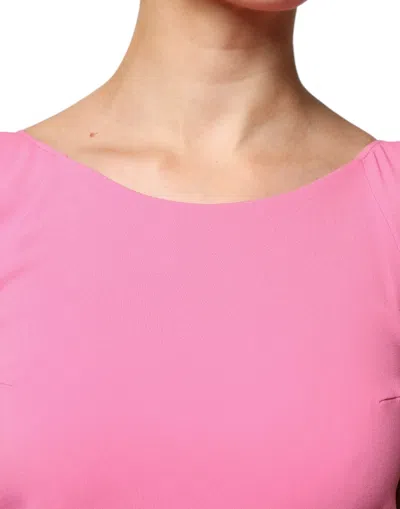 Pre-owned Dondup Pink Viscose Short Sleeves Backless Sheath Mini Women's Dress ()