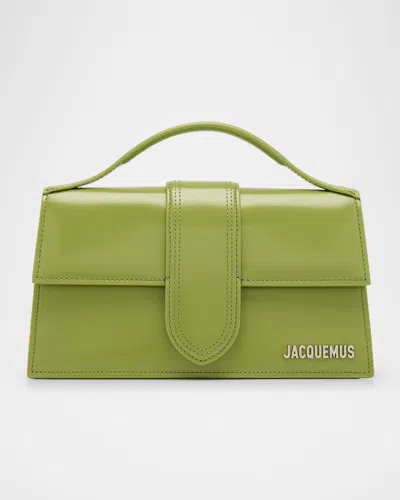 Jacquemus Le Grand Bambino Leather Crossbody Flap Bag In Green