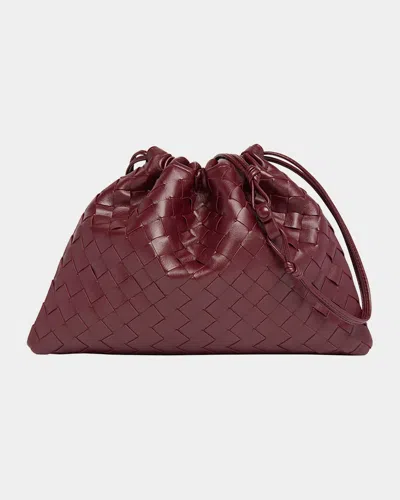 Bottega Veneta Medium Leather Pouch Bag In Red