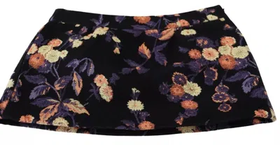 Pre-owned Dsquared2 Dsquared² Black Floral Embroidery Mid Waist A-line Mini Women's Skirt ()