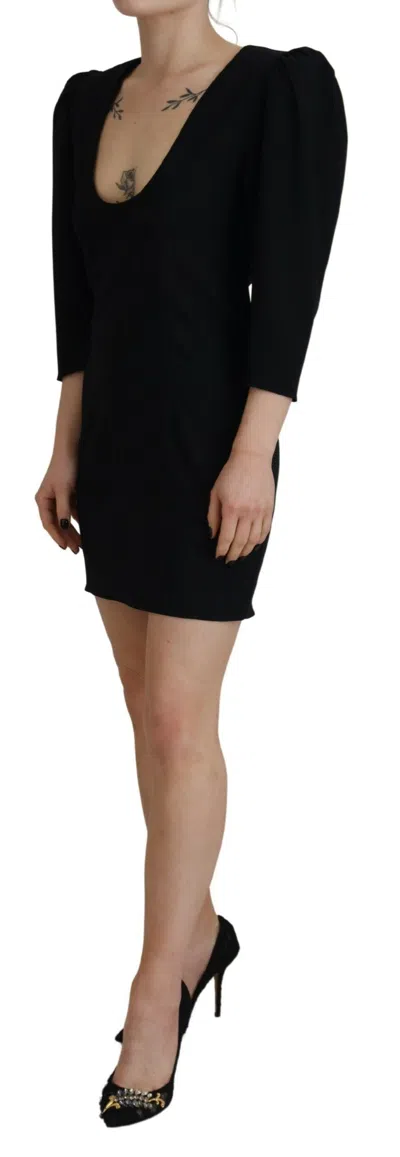 Pre-owned Dsquared2 Dsquared² Black Polyester Long Sleeves Bodycon Sheath Women's Dress ()
