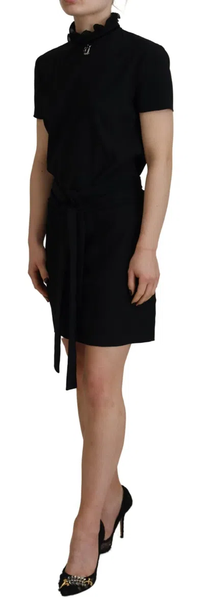 Pre-owned Dsquared2 Dsquared² Black Polyester Short Sleeves Sheath Mini Women's Dress ()