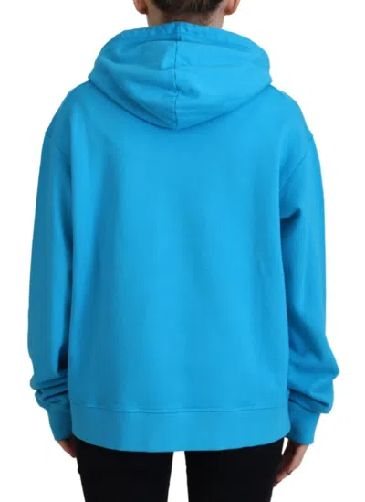 Pre-owned Dsquared2 Dsquared² Blue Logo Print Cotton Hoodie Sweatshirt Women's Sweater ()