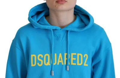 Pre-owned Dsquared2 Dsquared² Blue Logo Print Cotton Hoodie Sweatshirt Women's Sweater ()