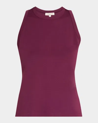 Lafayette 148 Swiss Cotton Rib Racerback Tank In Purple