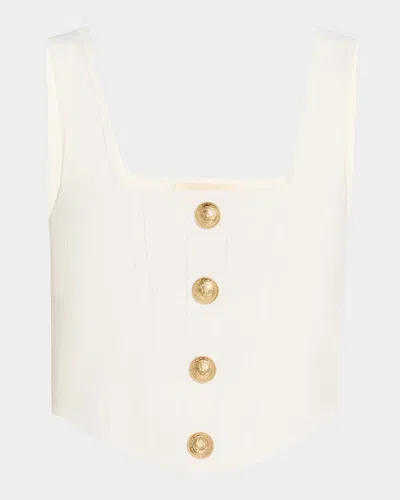 L'agence Saga Square-neck Corset Top In Neutral