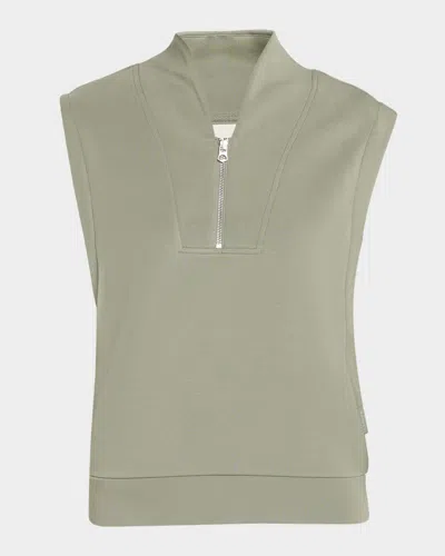 Varley Loretta Half-zip Sleeveless Sweatshirt In Green