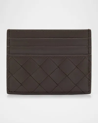 Bottega Veneta Intrecciato Credit Card Case In Brown