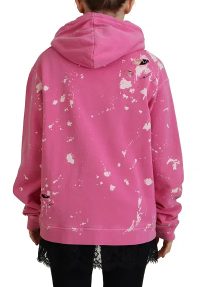 Pre-owned Dsquared2 Dsquared² Pink Logo Print Cotton Hoodie Sweatshirt Women's Sweater ()