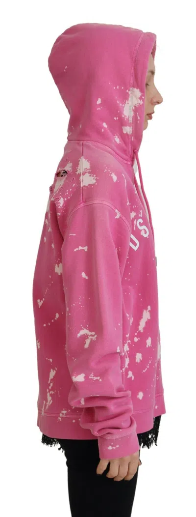 Pre-owned Dsquared2 Dsquared² Pink Logo Print Cotton Hoodie Sweatshirt Women's Sweater ()