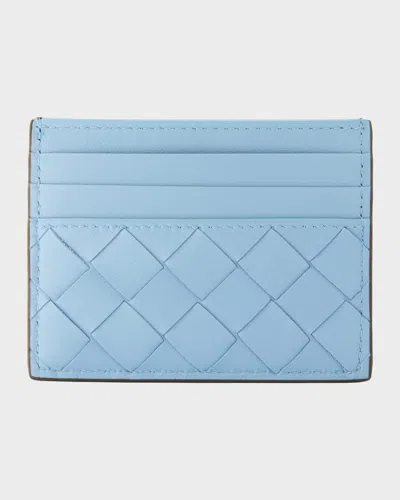 Bottega Veneta Intrecciato Leather Card Holder In Green