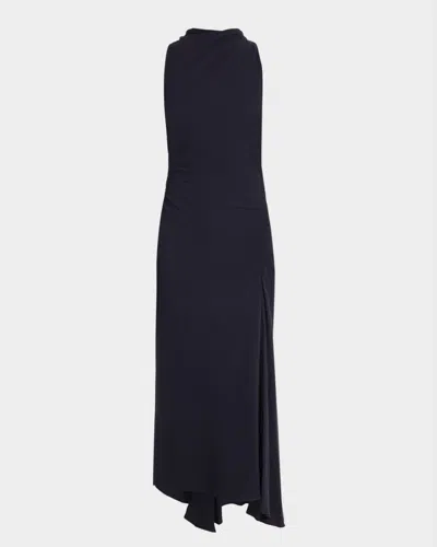A.l.c Inez Draped High-neck Dress In Blue