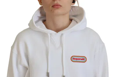 Pre-owned Dsquared2 Dsquared² White Logo Patch Cotton Hoodie Sweatshirt Women's Sweater ()