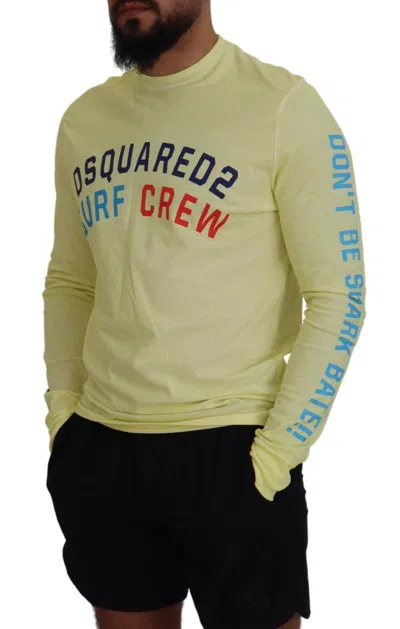 Pre-owned Dsquared2 Dsquared² Yellow Colorful Print Long Sleeves Top Men's T-shirt ()