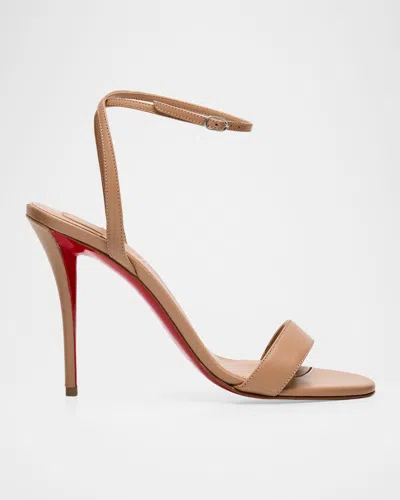 Christian Louboutin 100mm Miss Z Leather Sandals In Nude