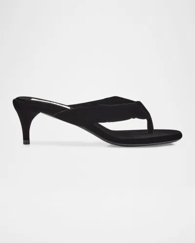 Alaïa Alaia Women Velvet Heel Flip-flops Mule In Black