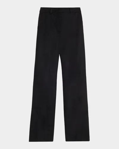 Max Mara Straight-leg Wool Pants In Black