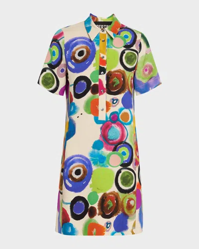 Libertine Gouache Printed Preppy Mini Polo Dress
