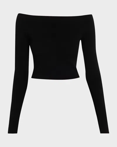 A.l.c Jo Off-the-shoulder Crop Top In Black