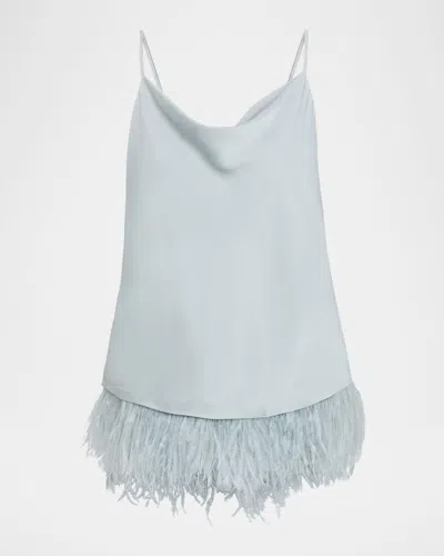 A.l.c Eliza Feather Trimmed Camisole Top In Blue
