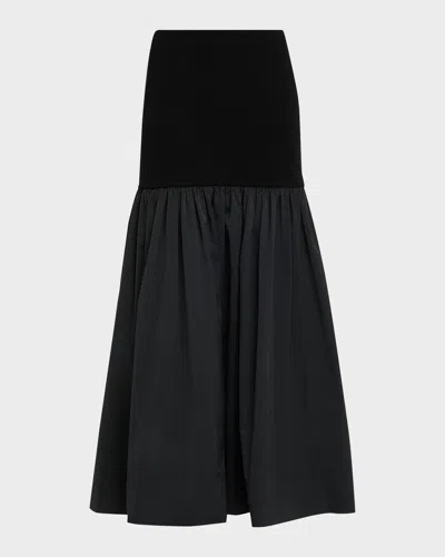 A.l.c Cami Merino Combo Maxi Skirt In Black