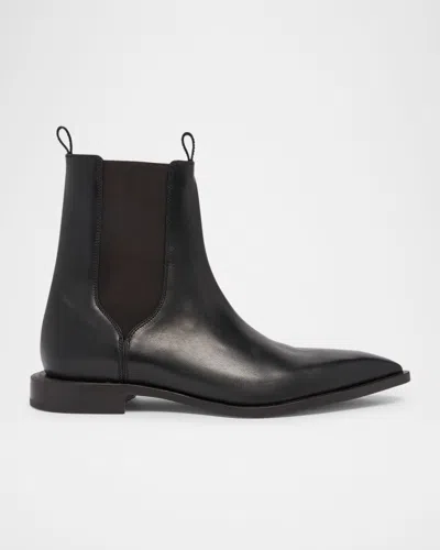 Lanvin Black Pointed Toe Chelsea Boots In Black