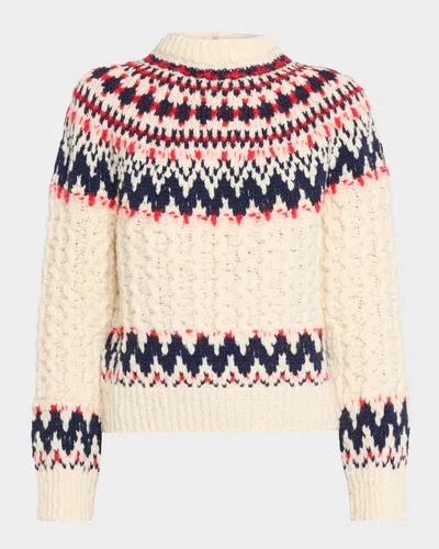 Moncler Grenoble Geometric Jacquard Wool Blend Jumper In White