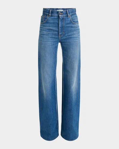 Chloé Rigid Denim Wide-leg Pants In Blue