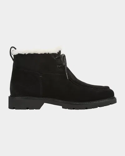 Vince Sierra Suede Lug-sole Ankle Boots In Black