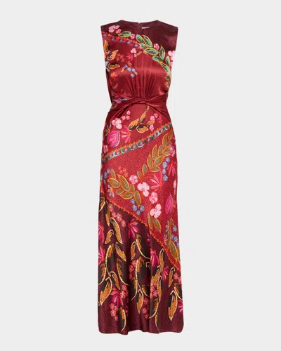 Saloni Gwen Silk Midi Dress In Multi