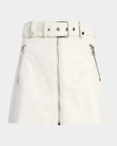 Cinq À Sept Saffira Vegan Leather Mini Skirt In White