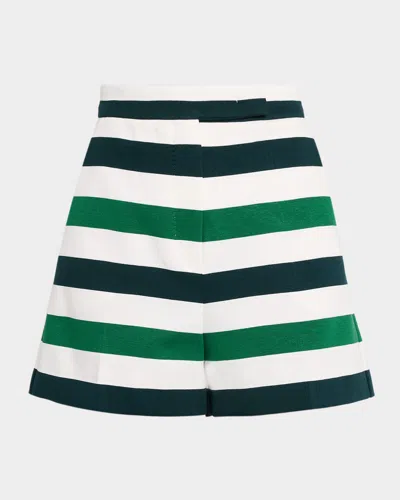 Max Mara Nelson Multi-striped Shorts In Green