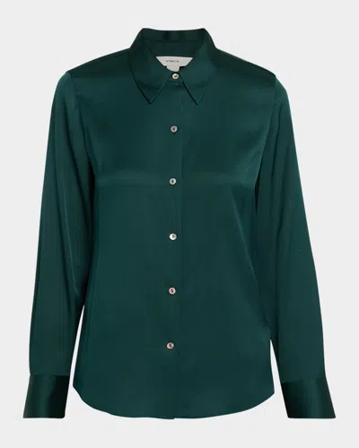 Vince Classic Slim-fit Shirt In Green