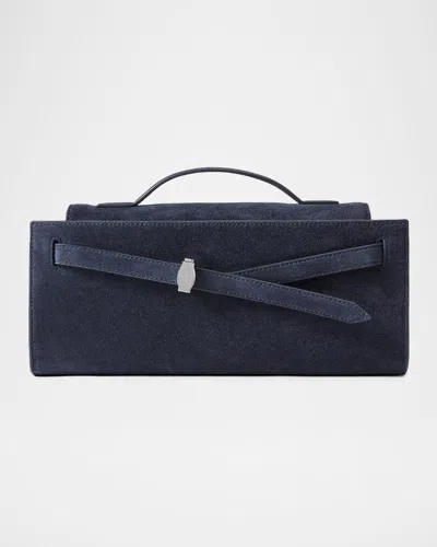 Veronica Beard Dash Belted Suede Clutch Bag