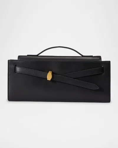 Veronica Beard Dash Belted Leather Clutch Bag In Black