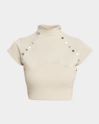 Jane Wade Snap Down Crop Top In Gray