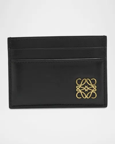 Loewe Anagrame Puffer Card Holder In Leather In Black