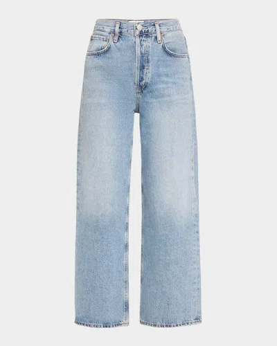 Agolde Ren Wide-leg Crop Jeans In Blue
