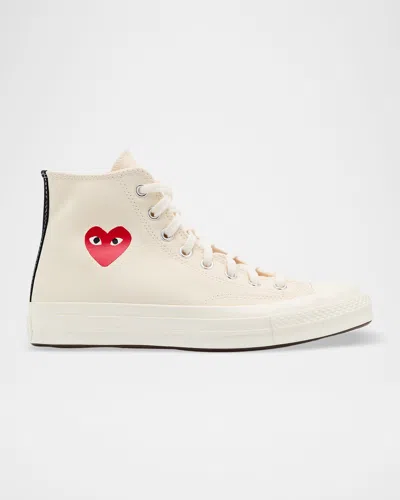 Cdg Play X Converse Chuck Taylor Canvas High-top Sneakers In Neutral