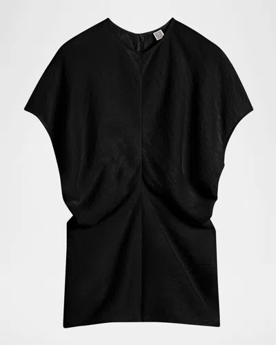 Totême Slouch Waist Short-sleeve Top In Black