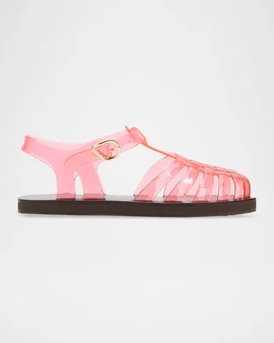 Ancient Greek Sandals Homeria Transparent Jelly Fisherman Sandals In Pink