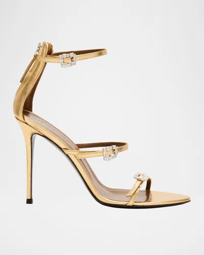Giuseppe Zanotti Metallic Leather Ankle-strap Sandals In Multi