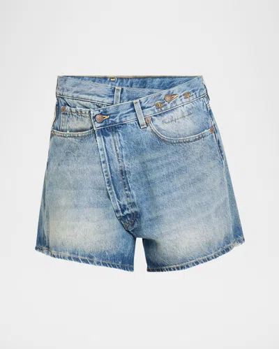 R13 Crossover Denim Shorts In Multi