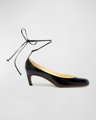 Proenza Schouler Uma Leather Ankle-tie Pumps In Black