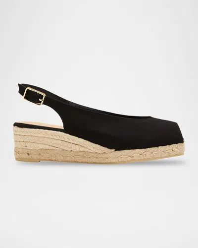 Castaã±er Dosalia Canvas Wedge Espadrilles In Black