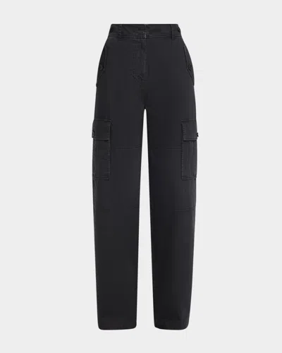 Ulla Johnson Aiden Mid-rise Cargo Pants In Black