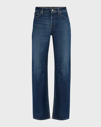 Eb Denim Alida Mid-rise Loose Bowed Jeans In Blue